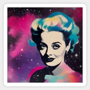 Vintage Retro Bette Davis in the Galaxy Sticker